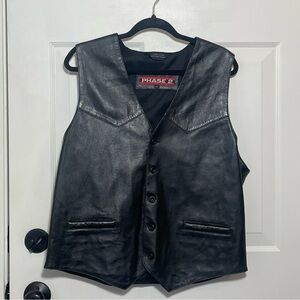 Vintage Black Phase 2 Leather Vest